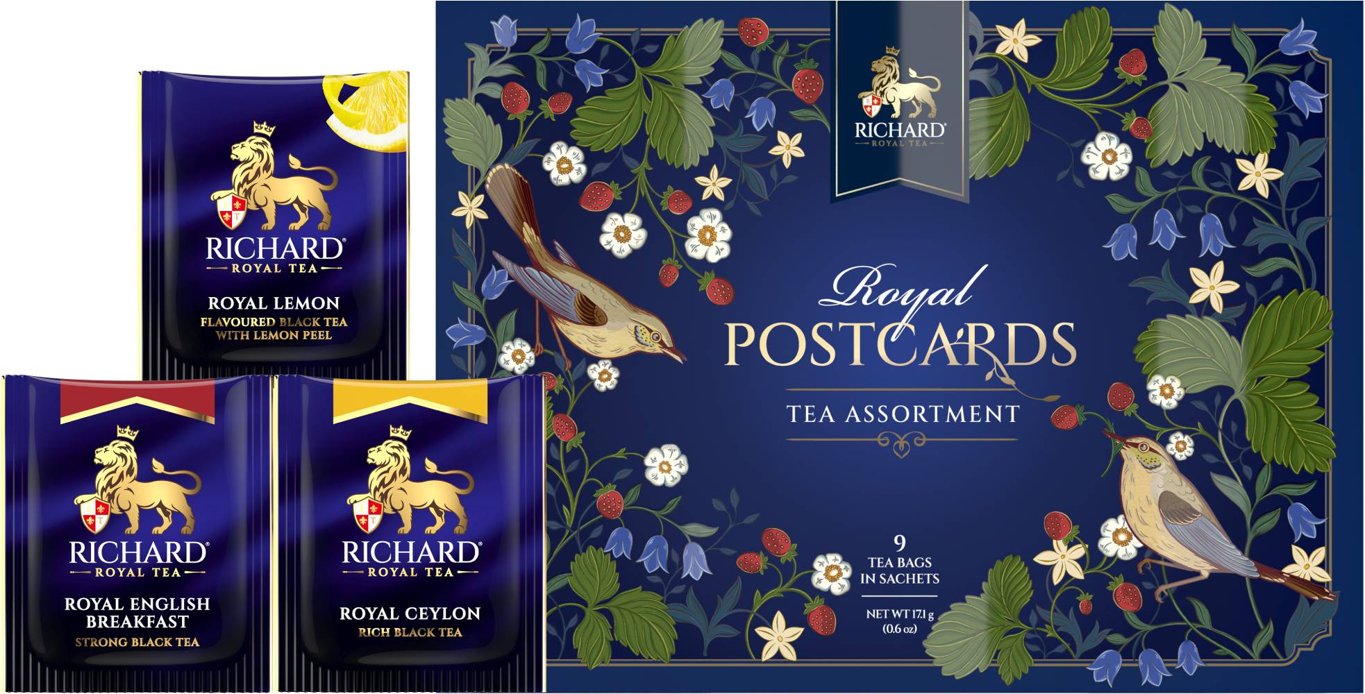 Richard ROYAL POSTCARDS TEA ASSORTMENT SPRING BLUE - Kombinacija čajeva, 17.1