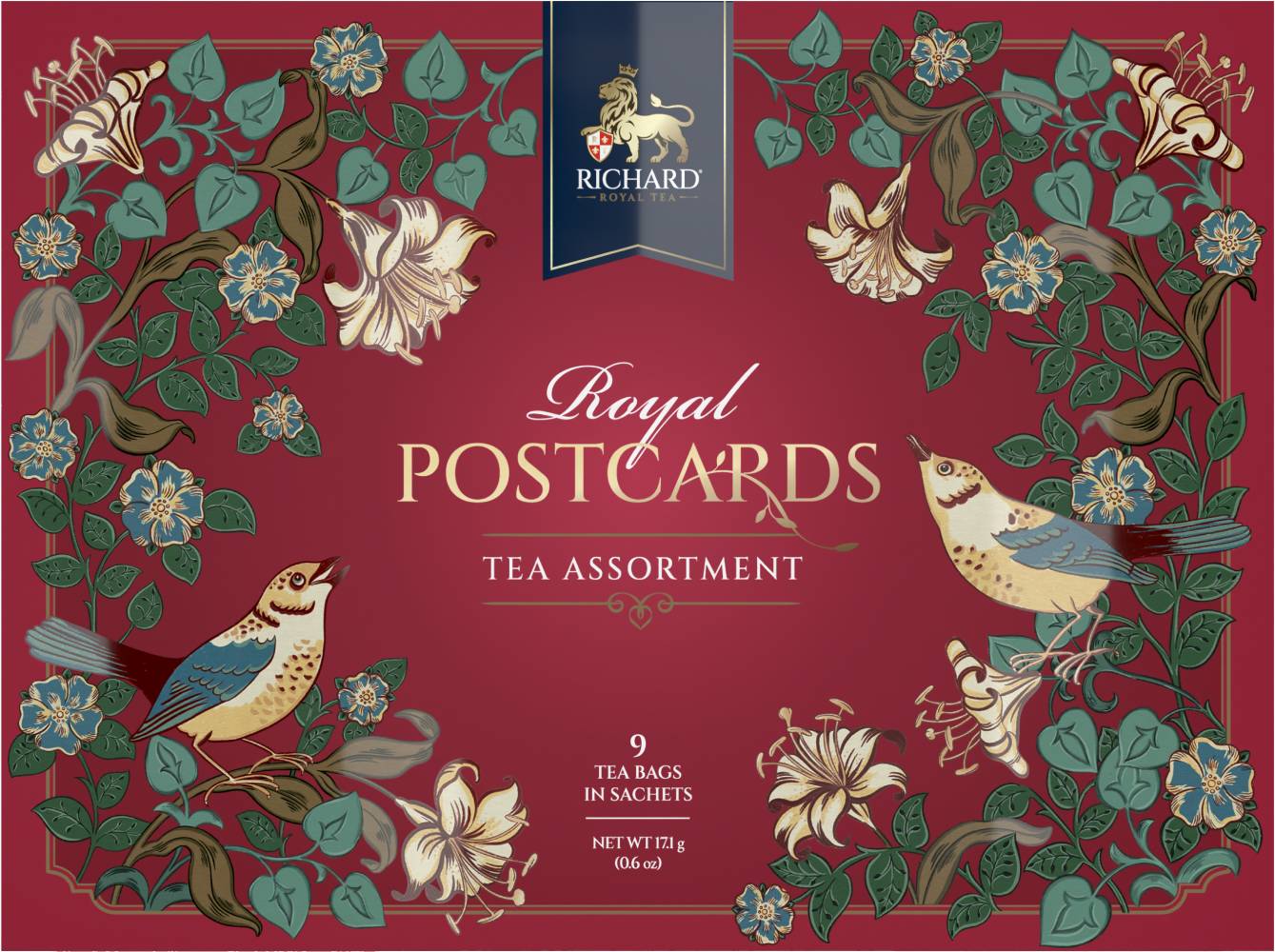 Richard ROYAL POSTCARDS TEA ASSORTMENT SPRING RED - Kombinacija čajeva, 17.1g