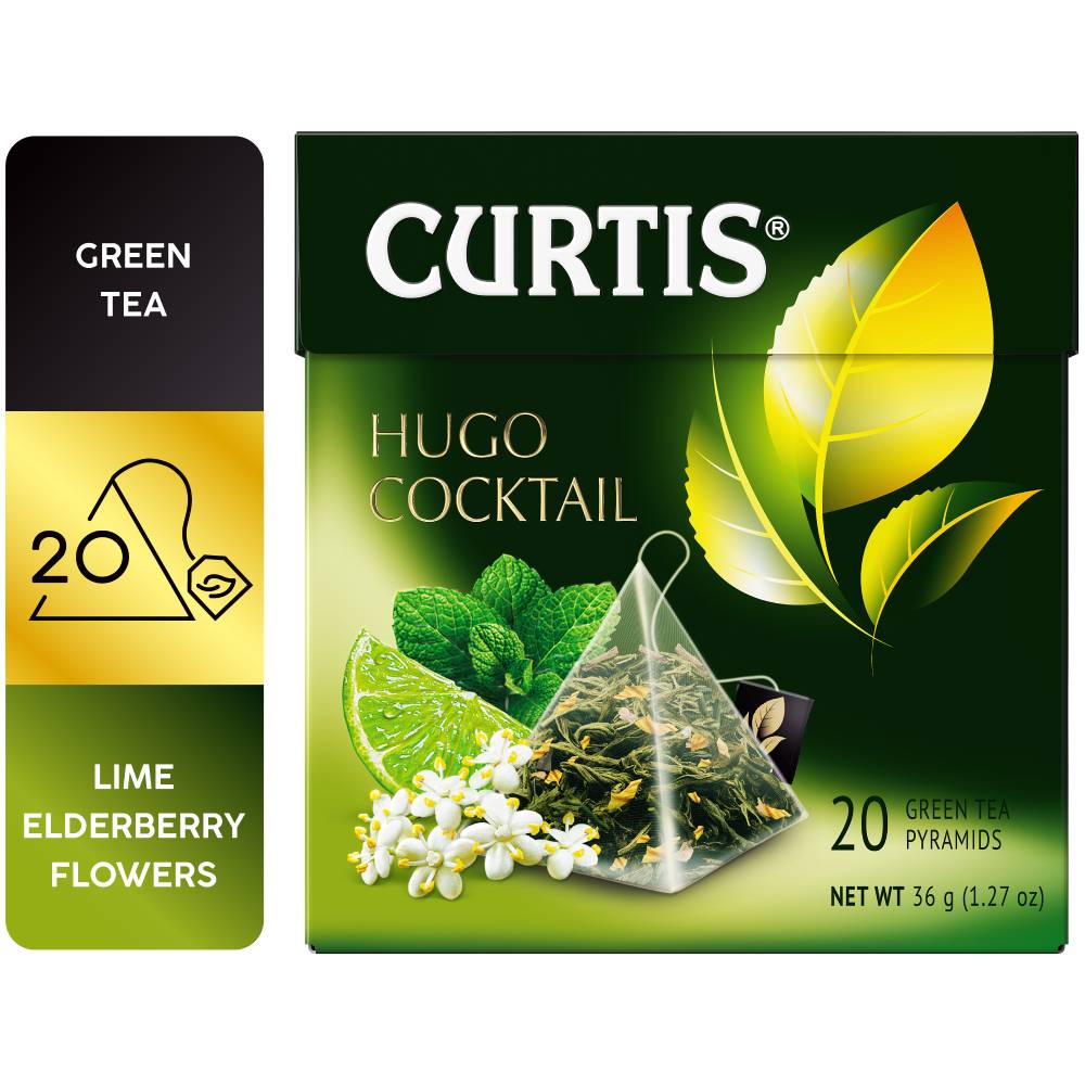 CURTIS Hugo Cocktail - Zeleni čaj sa mentom, citrusima i zovom 20х1,8 g