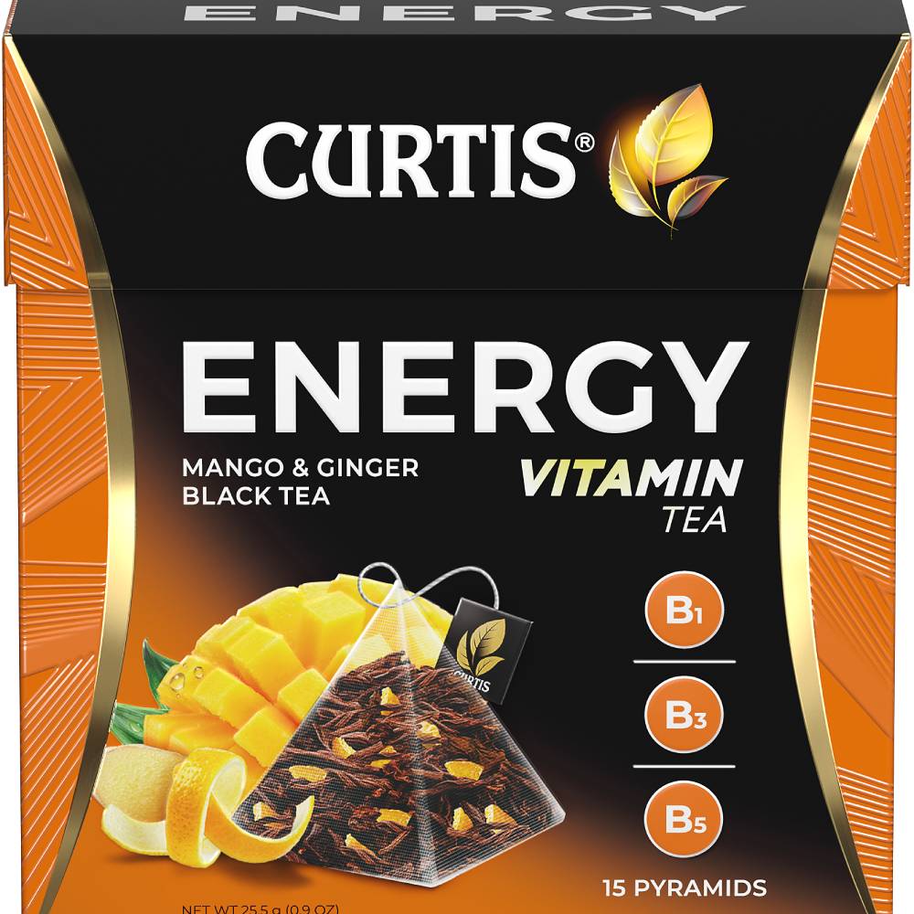 CURTIS Energy Tea - Crni čaj sa mangom i đumbirom, 15 x 1,7g