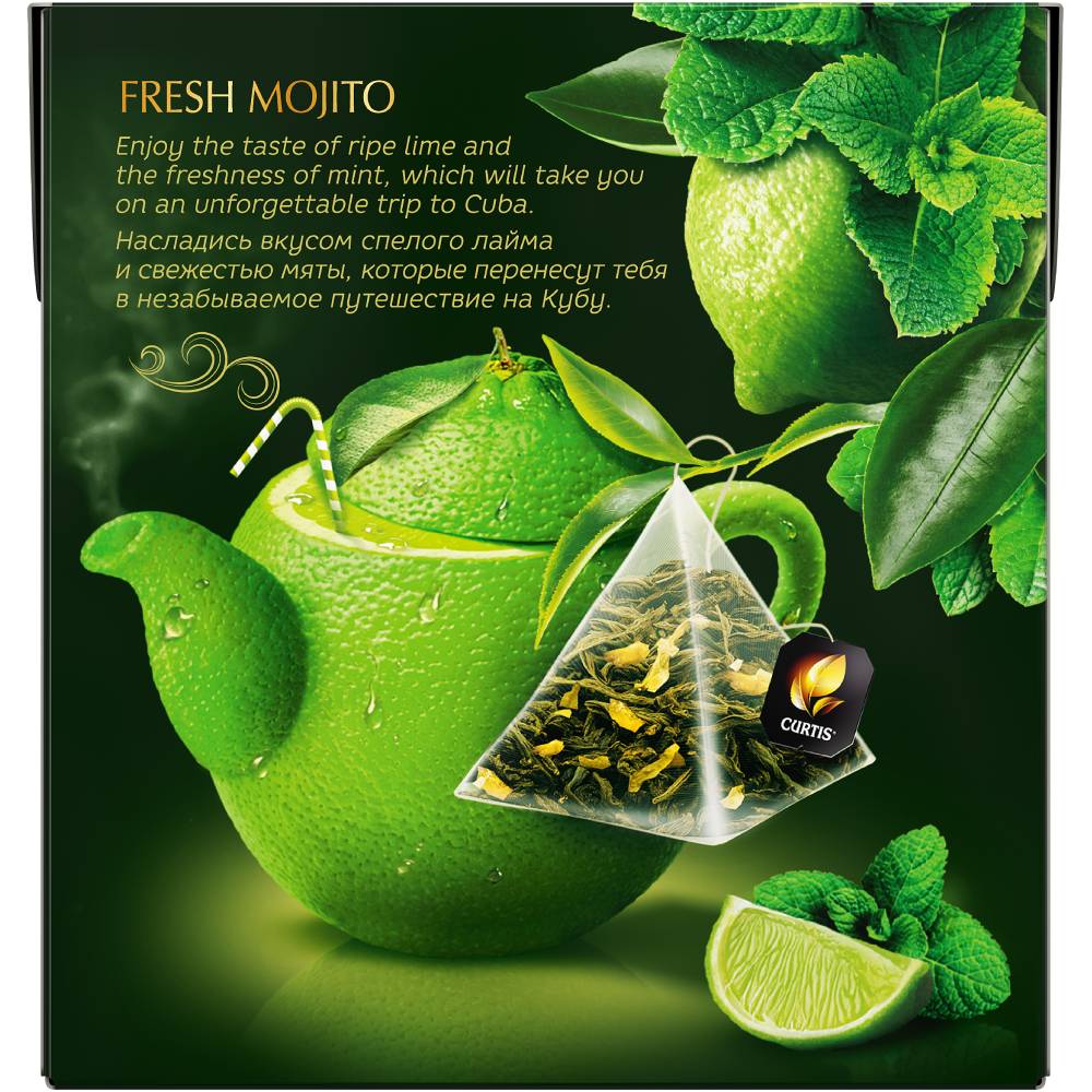 CURTIS Fresh Mojito - Zeleni čaj sa mohito aromom, korom citrusa i mentom 20х1,7 g.