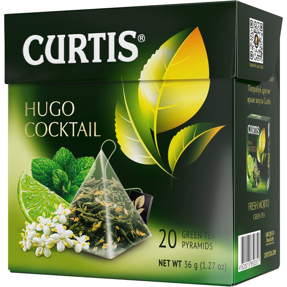 CURTIS Hugo Cocktail - Zeleni čaj sa mentom, citrusima i zovom 20х1,8 g