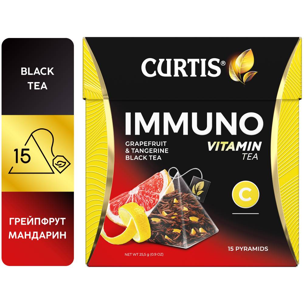 CURTIS Immuno Tea - Crni čaj sa korom citrusa i aromom grejfruta, limete i mandarine, 15x1,5g