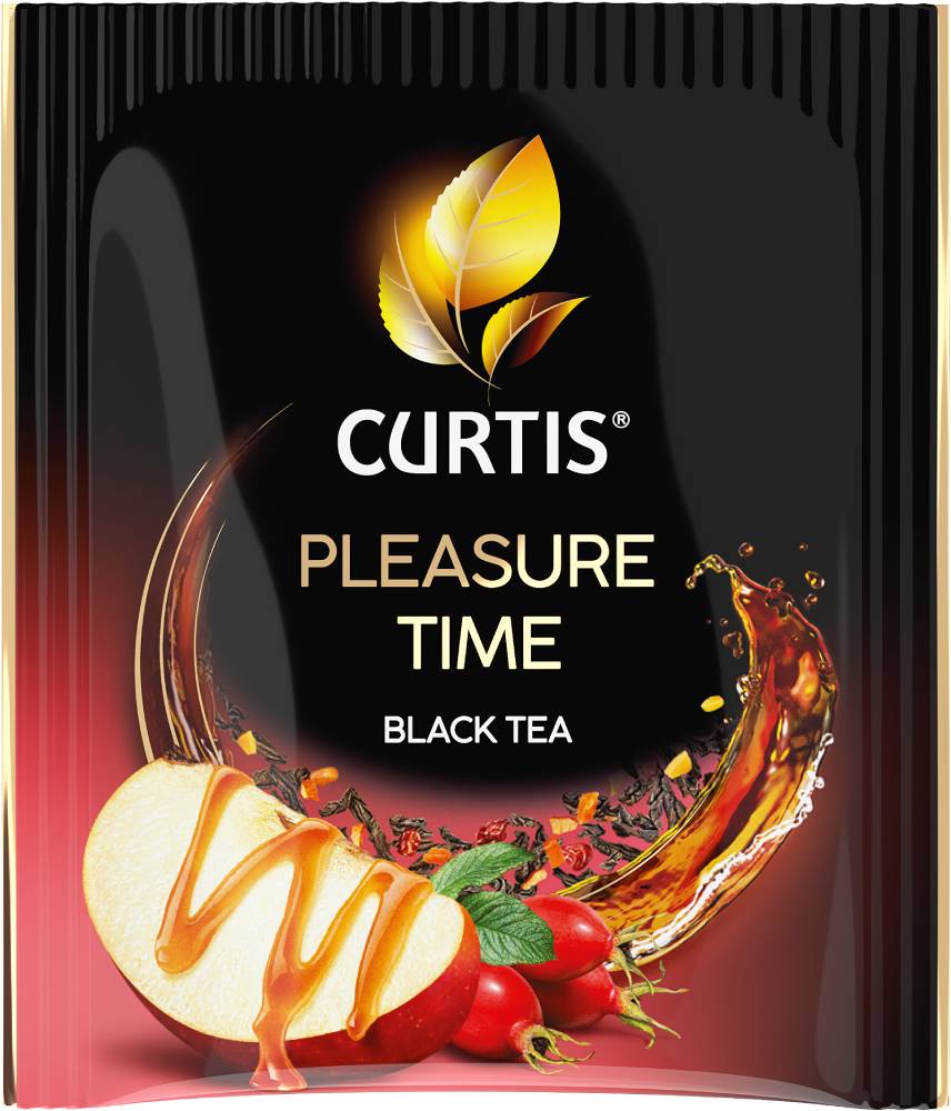 CURTIS Pleasure Time - Crni čaj sa komadićima jabuke, šipurkom, aromom pitaje i karamele, 25x1,5g