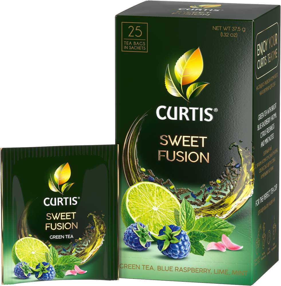 CURTIS Sweet Fusion – Zeleni čaj sa limetom, kupinom i nanom, 25x1,5g