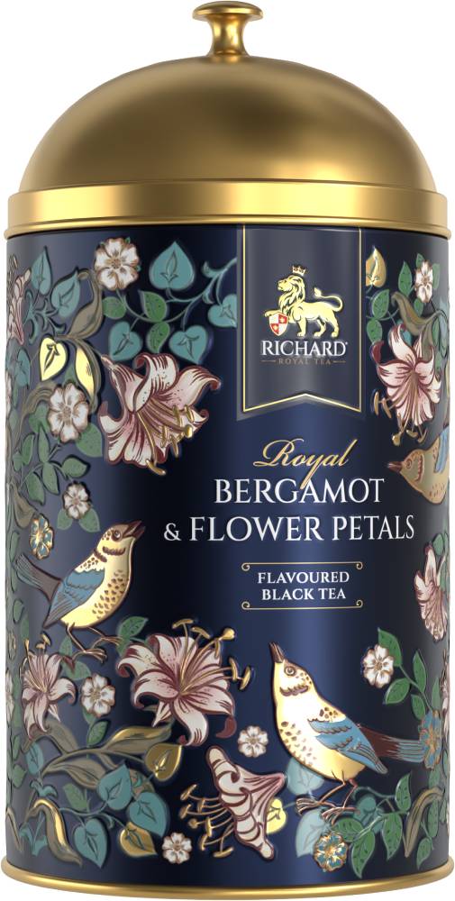 RICHARD "Royal Bergamot & flower Petals" – Crni čaj sa aromom bergamota i laticama cveća, 60g rinfuz, BLUE metalna kutija