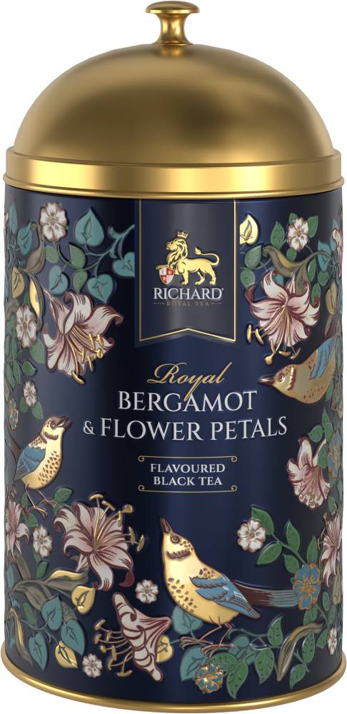 RICHARD "Royal Bergamot & flower Petals" – Crni čaj sa aromom bergamota i laticama cveća, 60g rinfuz, BLUE metalna kutija