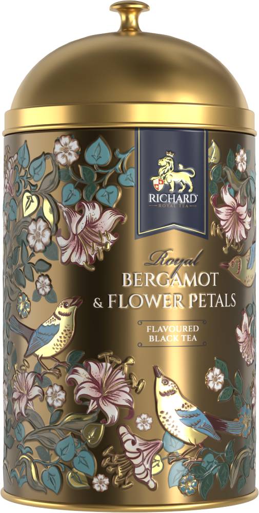 RICHARD "Royal Bergamot & flower Petals" – Crni čaj sa aromom bergamota i laticama cveća, 60g rinfuz, BROWN metalna kutija