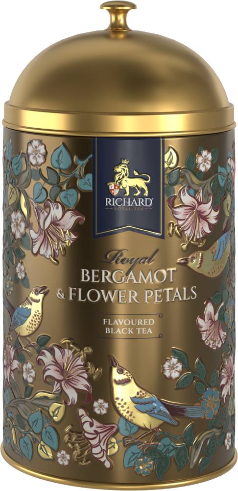 RICHARD "Royal Bergamot & flower Petals" – Crni čaj sa aromom bergamota i laticama cveća, 60g rinfuz, BROWN metalna kutija