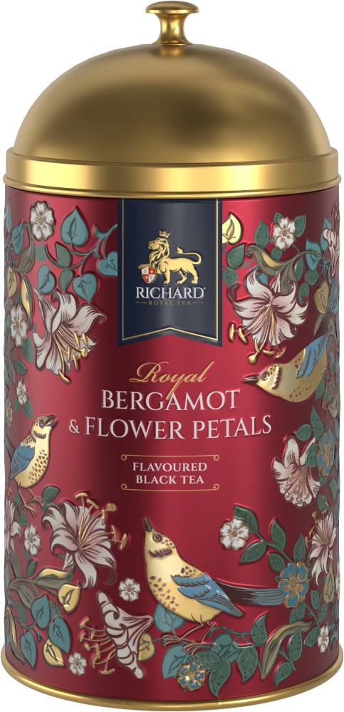 RICHARD "Royal Bergamot & flower Petals" – Crni čaj sa aromom bergamota i laticama cveća, 60g rinfuz, RED metalna kutija