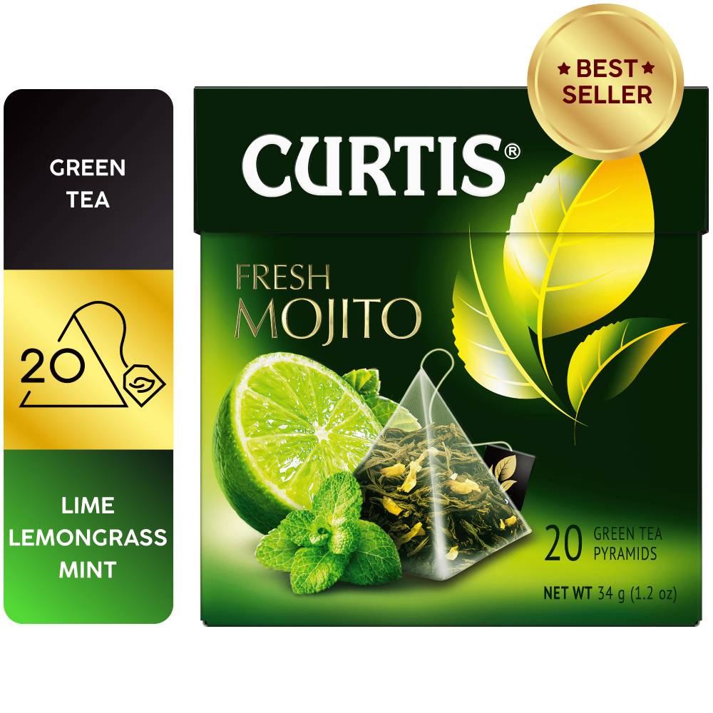 CURTIS Fresh Mojito - Zeleni čaj sa mohito aromom, korom citrusa i mentom 20х1,7 g.