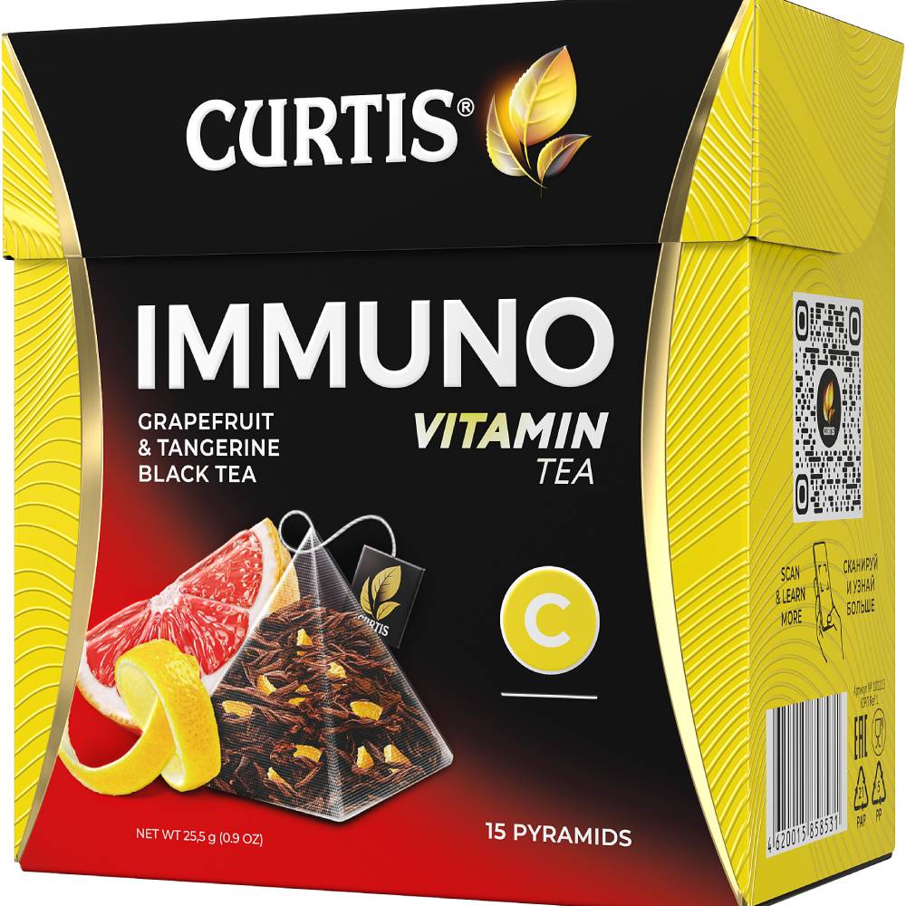 CURTIS Immuno Tea - Crni čaj sa korom citrusa i aromom grejfruta, limete i mandarine, 15x1,5g