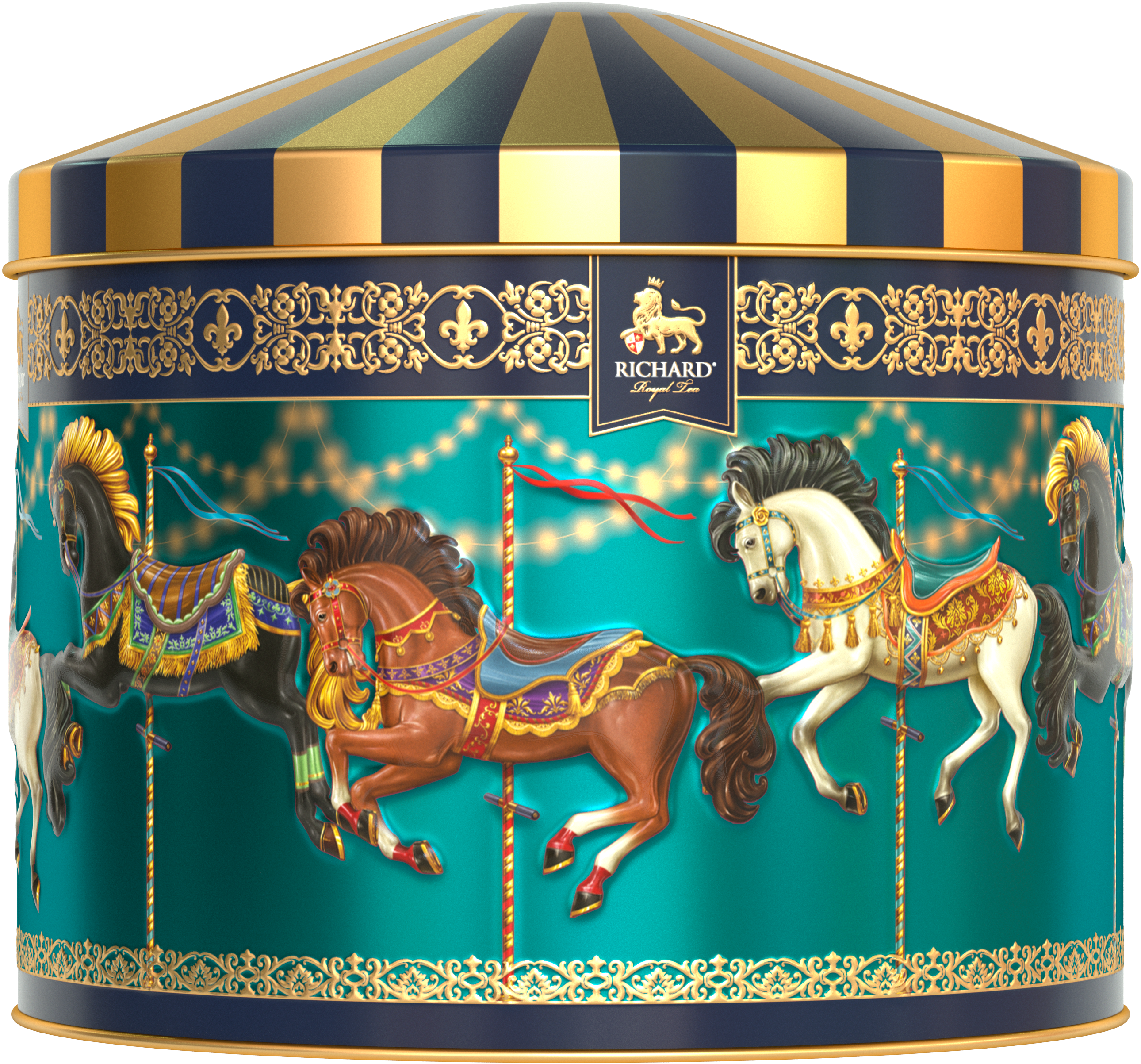 RICHARD Royal Merry-GO-ROUND - Crni čaj, 100g rinfuz, GREEN metalna kutija