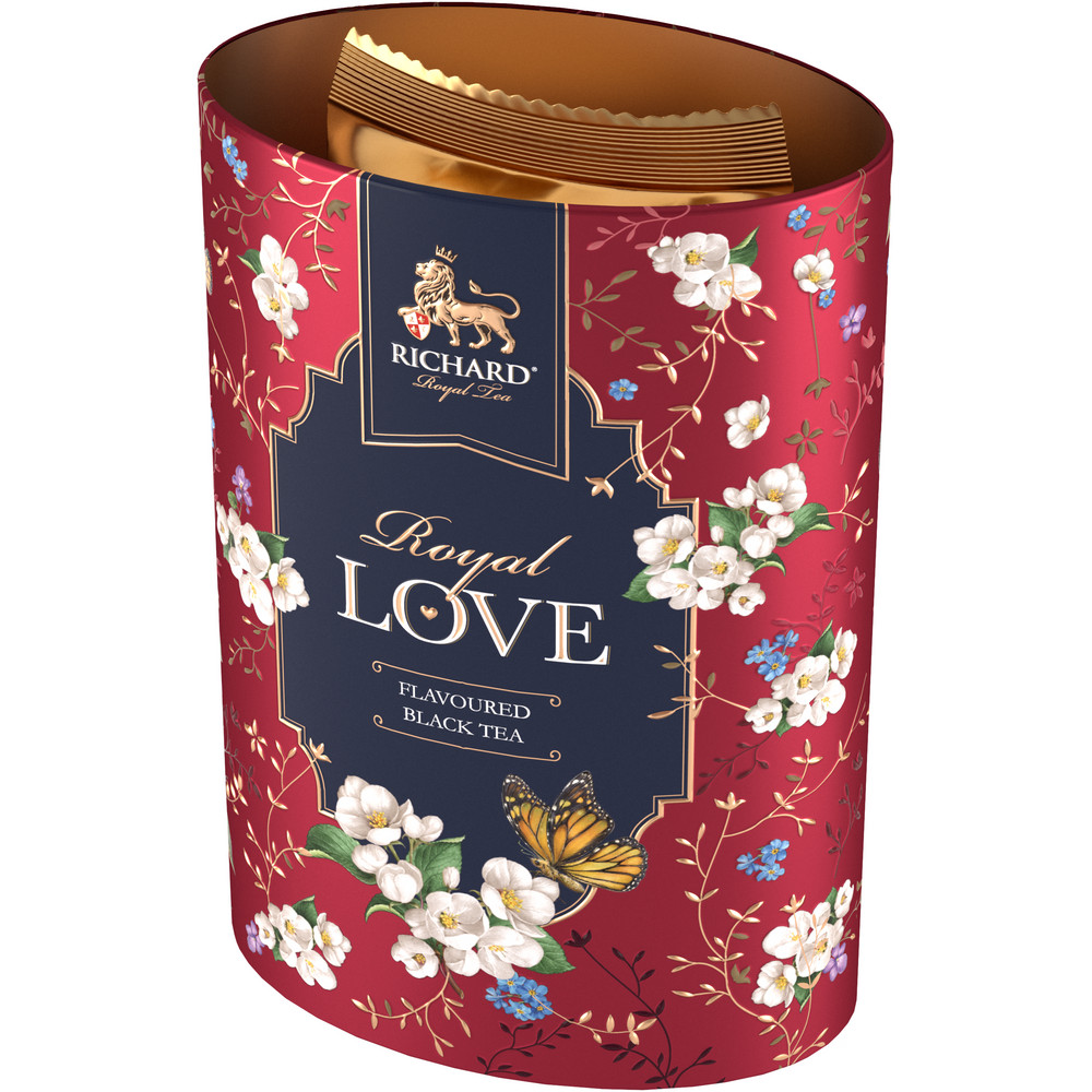 RICHARD ROYAL LOVE - Crni cejlonski čaj sa bergamotom, narandžom i vanilom, 80g rinfuz, RED metalna kutija