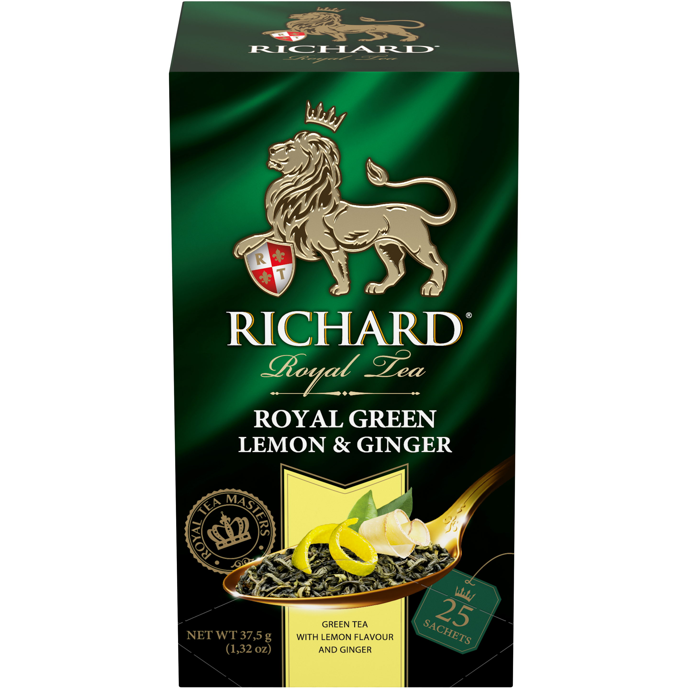RICHARD Royal Green Lemon & Ginger  – Zeleni čaj sa đumbirom, limunom i šipurkom, 25 kesica