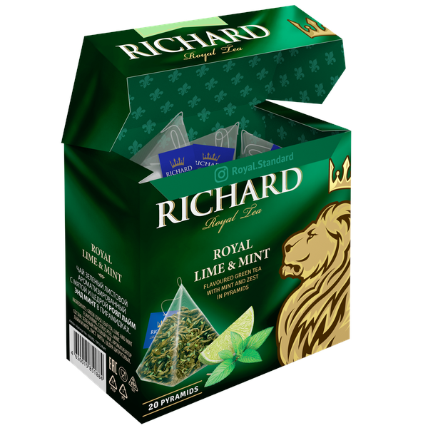 RICHARD Royal Lime&Mint - Zeleni čaj sa mentom i citrusima, 20 kesica
